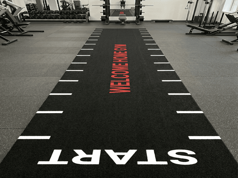 Water drop test on black rubber gym flooring